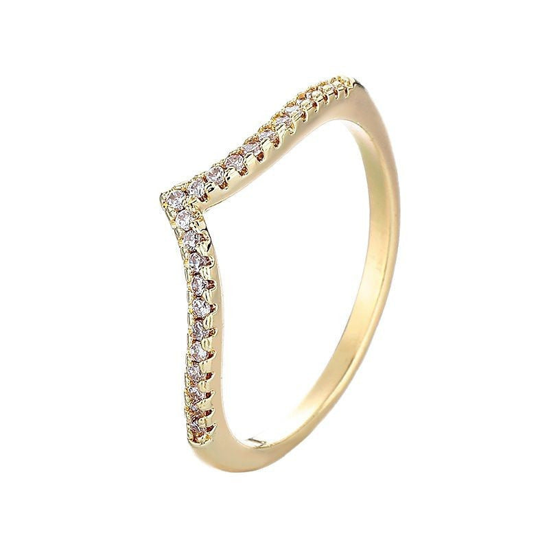 Ins Micro Inlaid Zircon Small Gang Drill Fashion Temperament Ring