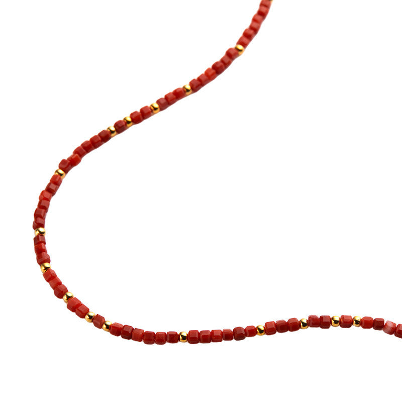 Women's Fashion Agate Splicing Square Candy Necklace