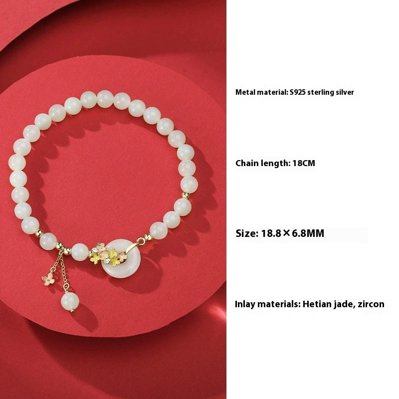 Laurel Safe Buckle Natural Hetian Jade Necklace