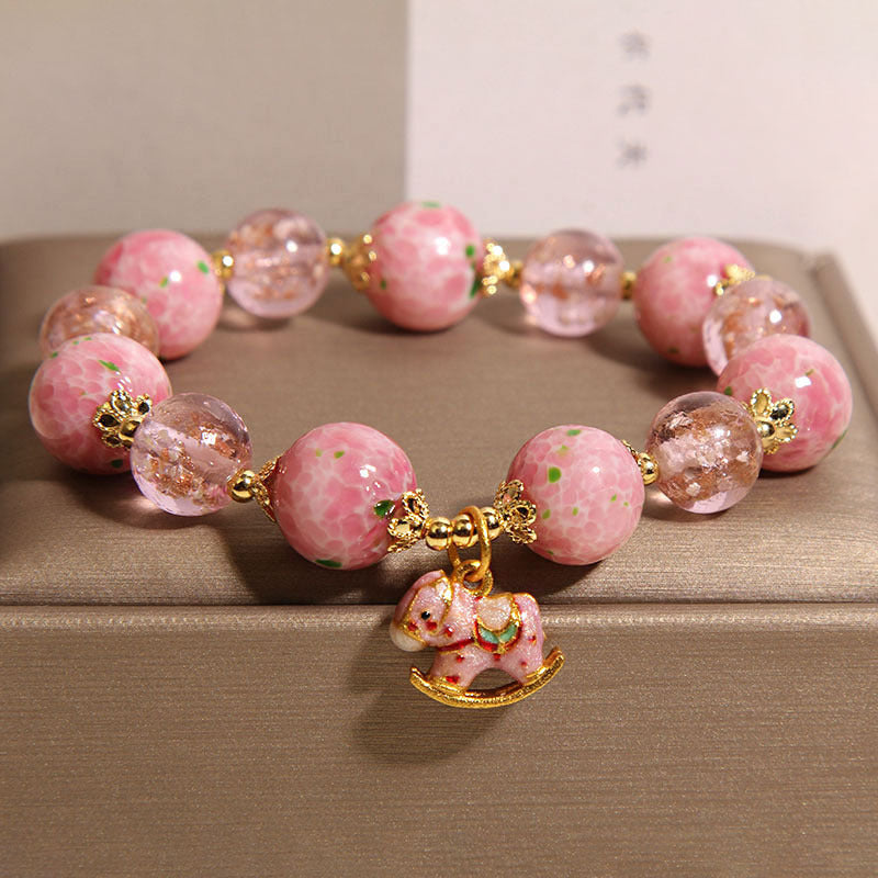 Cherry Blossom Women's Luminous Glass Crystal Bracelet