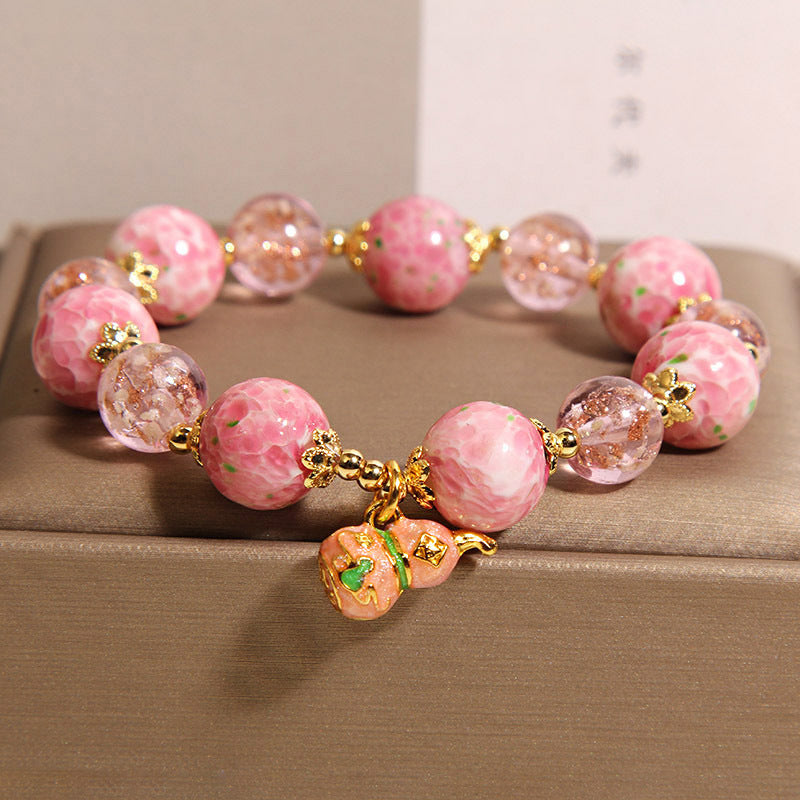 Cherry Blossom Women's Luminous Glass Crystal Bracelet