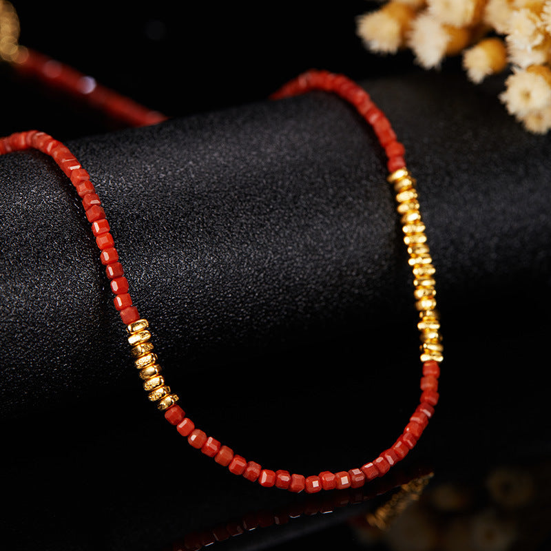 Women's Fashion Agate Splicing Square Candy Necklace