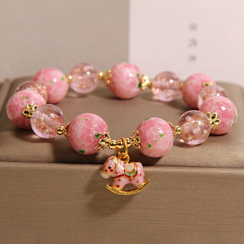 Cherry Blossom Women's Luminous Glass Crystal Bracelet