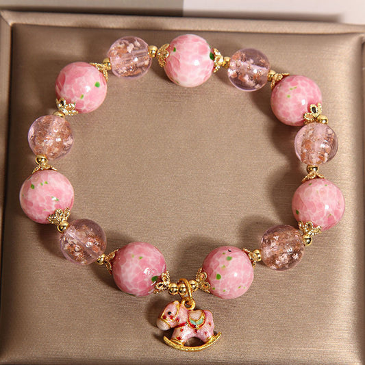 Cherry Blossom Women's Luminous Glass Crystal Bracelet