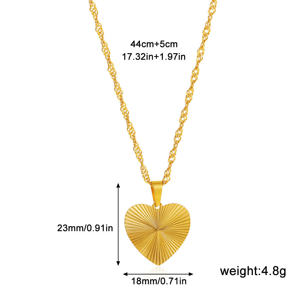18K Real Gold Pleated Small Round Brand Light Luxury Necklace