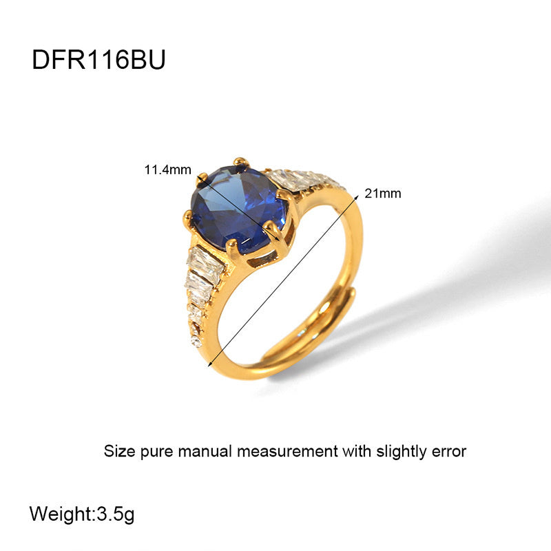 Light Luxury INS Style 18K Gold Plated Open Ring