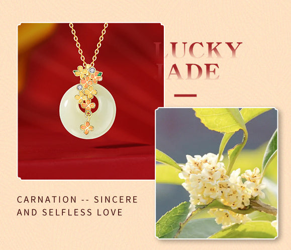 Laurel Safe Buckle Natural Hetian Jade Necklace