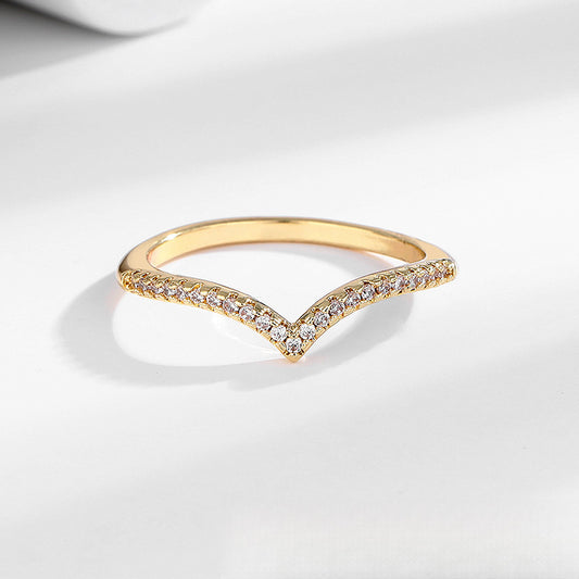 Ins Micro Inlaid Zircon Small Gang Drill Fashion Temperament Ring