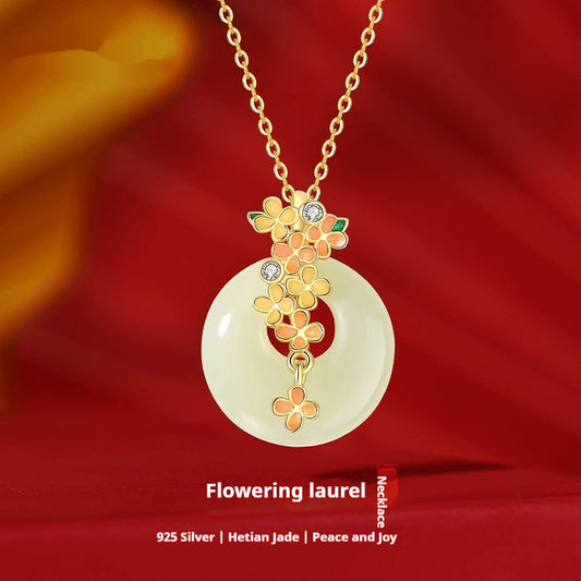Laurel Safe Buckle Natural Hetian Jade Necklace